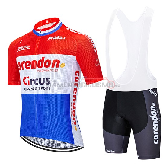 Abbigliamento Ciclismo Corendon Circo Manica Corta 2019 Rosso Bianco Blu